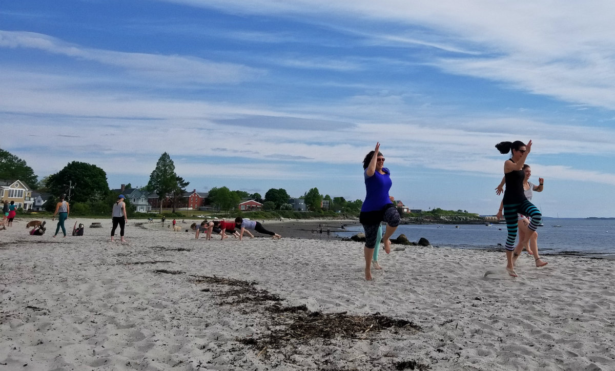 Beach Bootcamp at Willard Beach in South Portland with Fit Justice