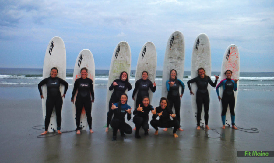 surfing lesson with Maine Surfers Union