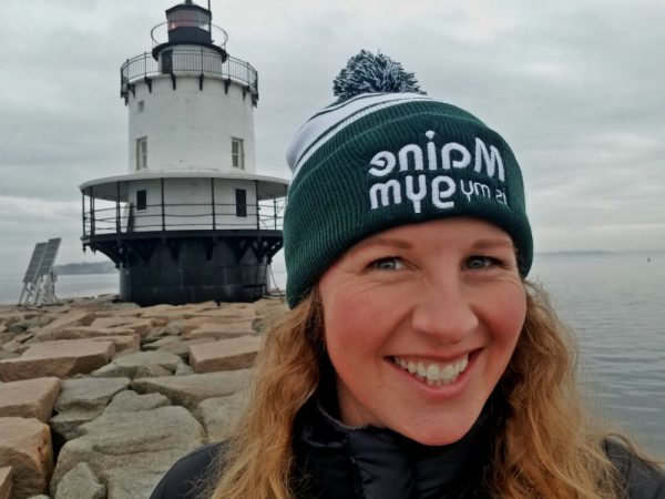 Maine is my gym beanie - green and white