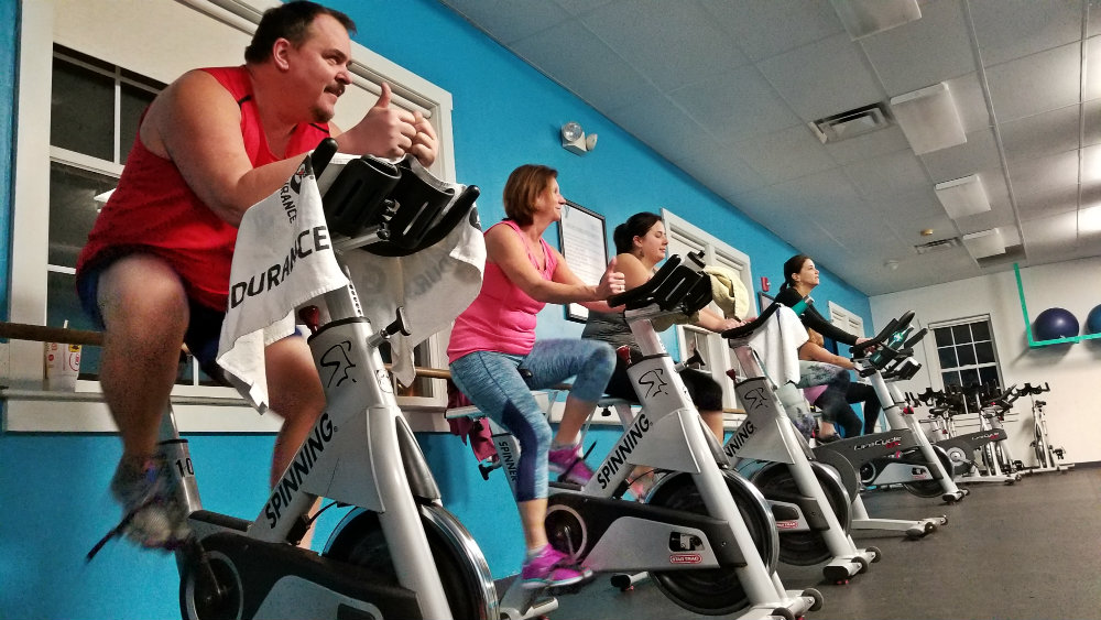 YCycle class at the YMCA in Biddeford Maine